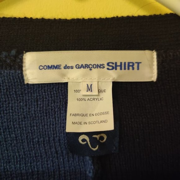 Comme Des Garcons Shirt Two-Tone Cardigan Made in Scotland - Picture 2 of 4